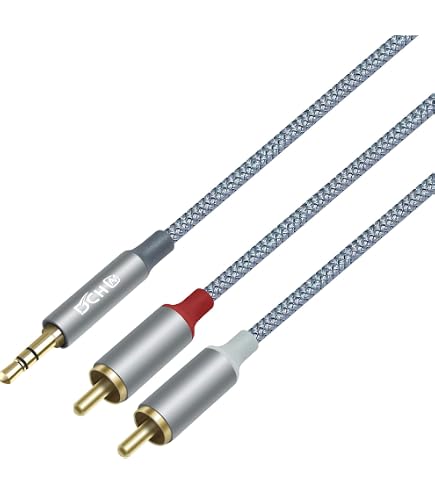 Kentek 6 Inch 3.5mm Female To 2 RCA Male Stereo Audio Y-Cable For IPod, MP3, Phone - Black