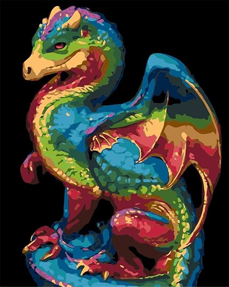 Amazon Co Jp Diyの油絵ギフトキットは 大人と子供のための数字でペイントしますカラードラゴン コンボボックス Generic