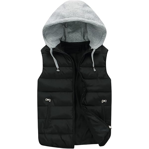 Thatrich Mens Hoodie Puffer Vest Sleeveless Lightweight Quilted