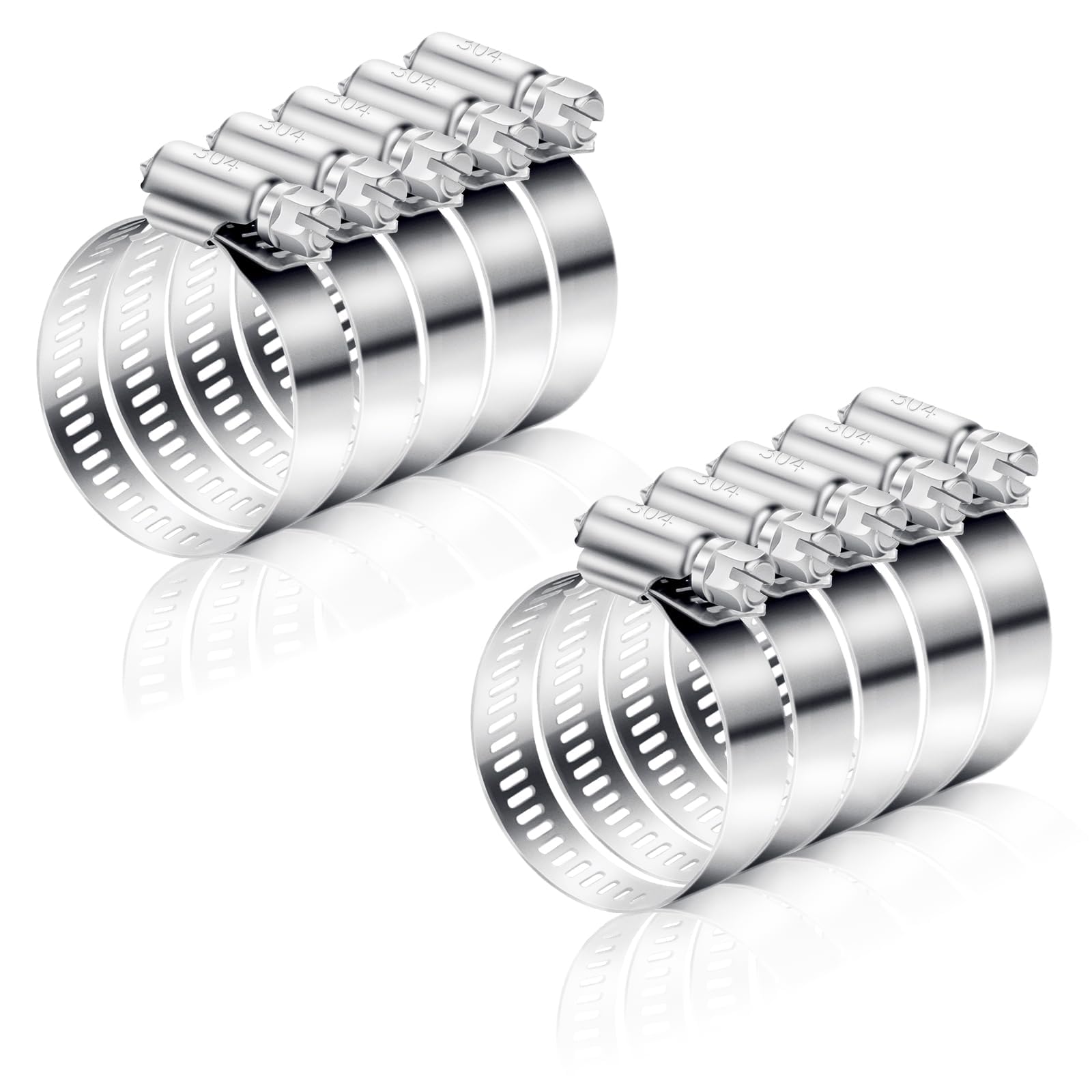 10PCS Hose Pipe Clips 27-51mm Hose Clamps Adjustable Jubilee Clips Assorted Worm Drive Small for Flexible Exhaust Hose Pipe Washing Machine Garden Connections