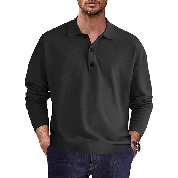 Calvin Klein Men's Long Sleeve Smooth Cotton Polo Shirt