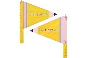 PETCEE First Day of School Board - Flag Shape Back to School Sign Double Sided First Day and Last Day of School Board Photo Prop Sign for Kindergarten Preschool