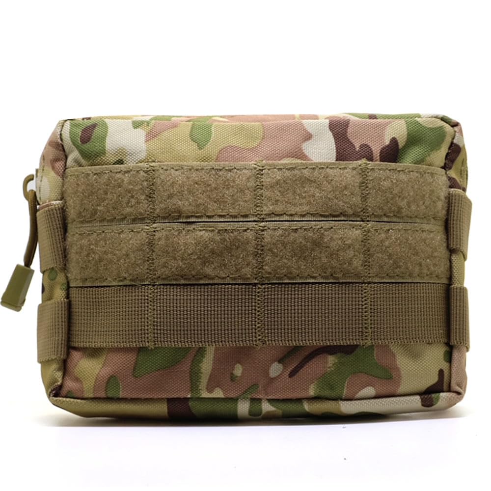 Multicam Camouflage Tactical MOLLE Pouch Waist Pack EDC Organiser Medic Tool Bag Airsoft Military Army Utility Belt Backpack Vest Pouch MTP (Pouch Without Patch)