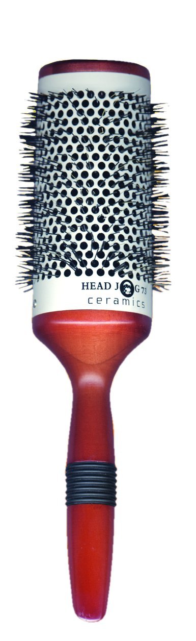 Head Jog 73. 63mm Ceramic Wooden Radial Round Brush. Styling & Volumising Hair Tool With Nylon Bristle & Vented, Ceramic Barrel For Smooth Hair With Shine. Versatile Wooden Hair Brush.