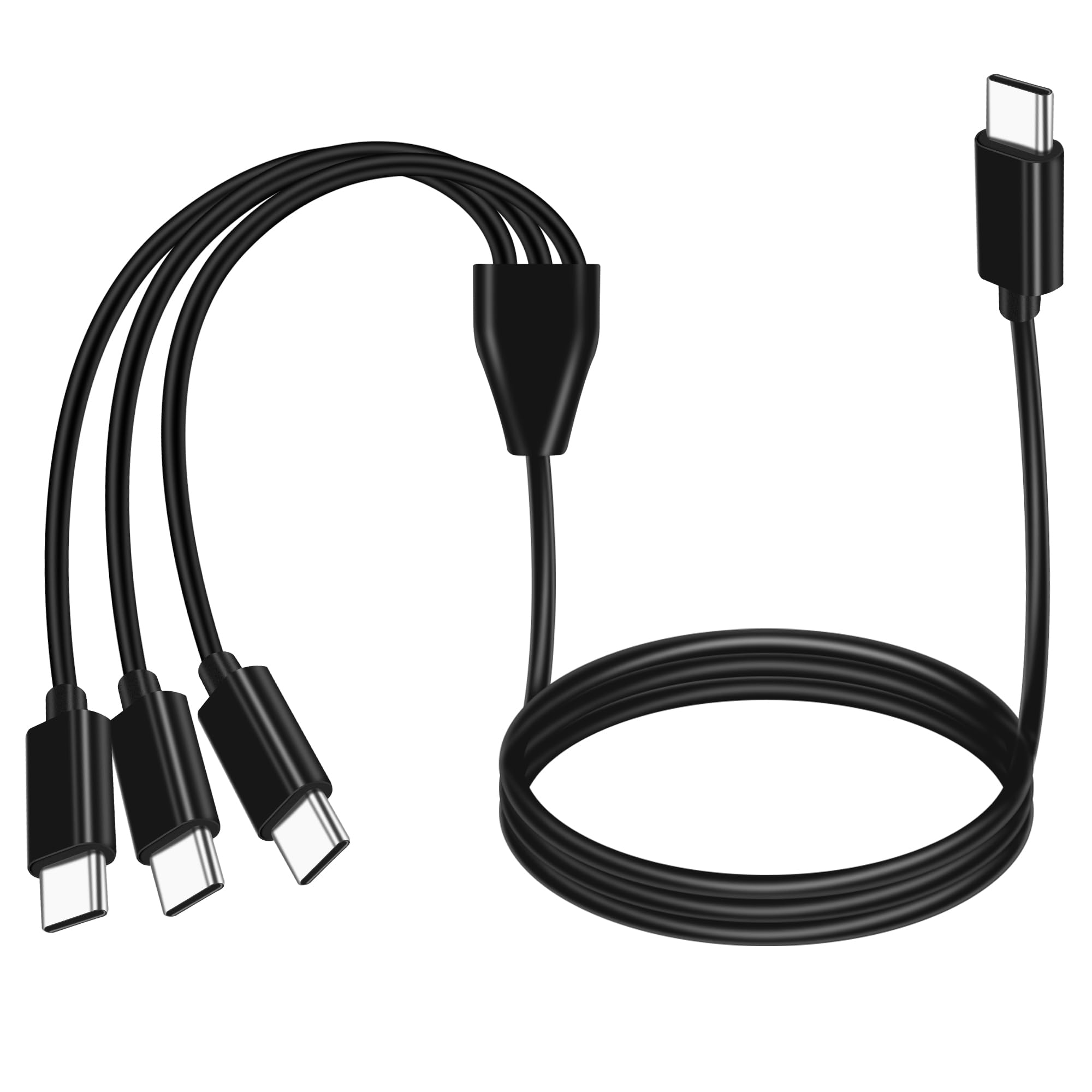 MEIRIYFA USB C Splitter Cable, USB Type C Male to 3 Type-C Male Data Charge Cable Wire Cord for Most USB C Phones Tablet Laptop - 1M