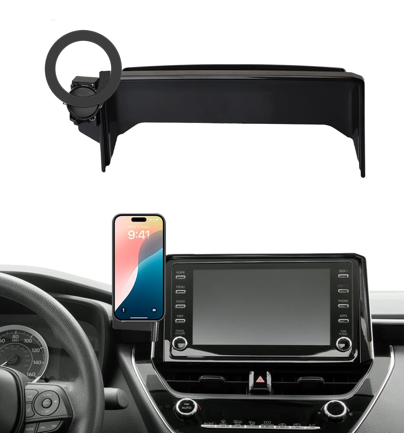 Car Phone Holder for 2019-2025 Toyota Corolla/2022-2024 Corolla Cross 8-inch Touchscreen, Cell Phone Mount Compatible with MagSafe