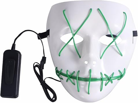 Sunreek Maschera Spaventosa Di Halloween Mascherina Principale Illuminata Del Costume Di El Della Mascherina Del Costume Di Halloween Per Halloween Parti Di Festival Verde Amazon It Giochi E Giocattoli