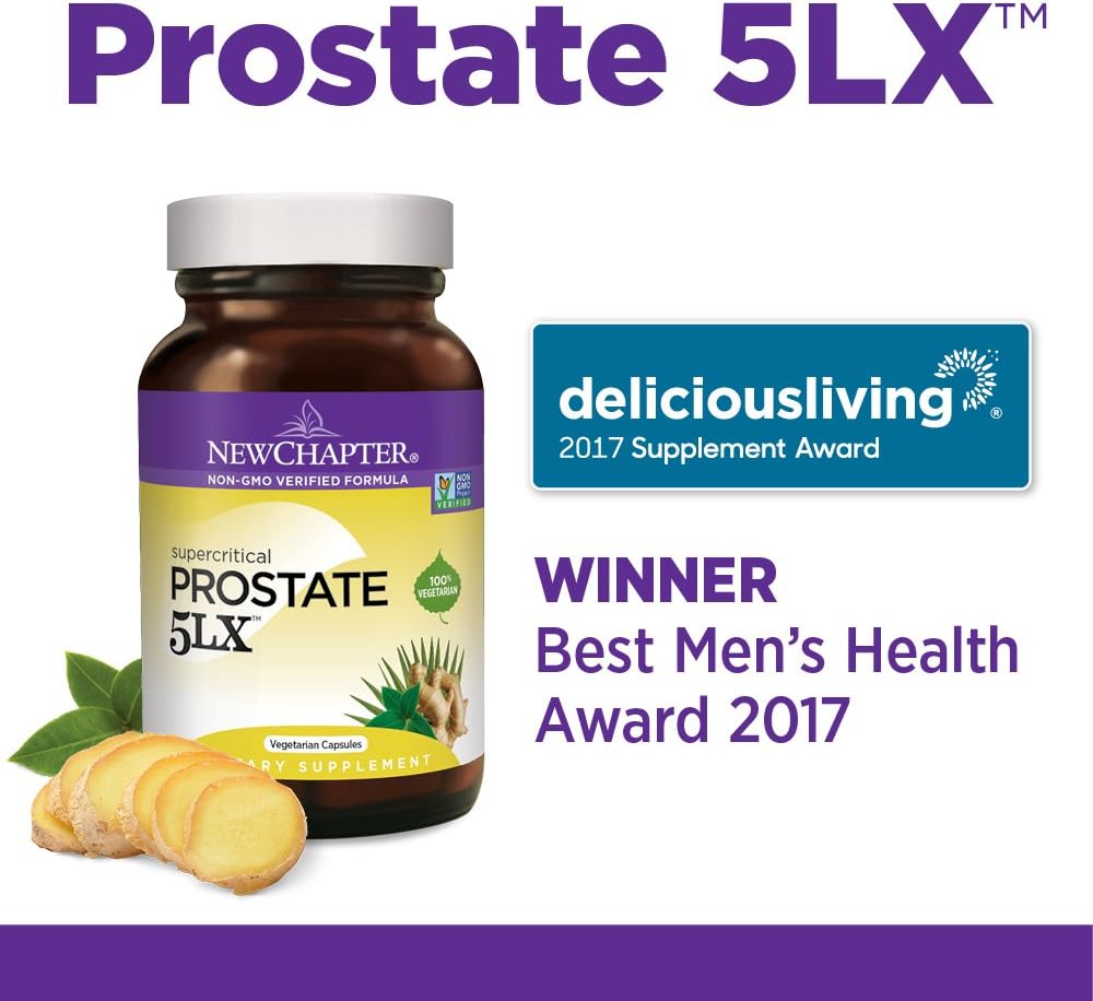 New Chapter Prostate Supplement - Prostate 5LX with Saw Palmetto + Selenium for Prostate Health - 180 ct Vegetarian Capsule: Health & Personal Care