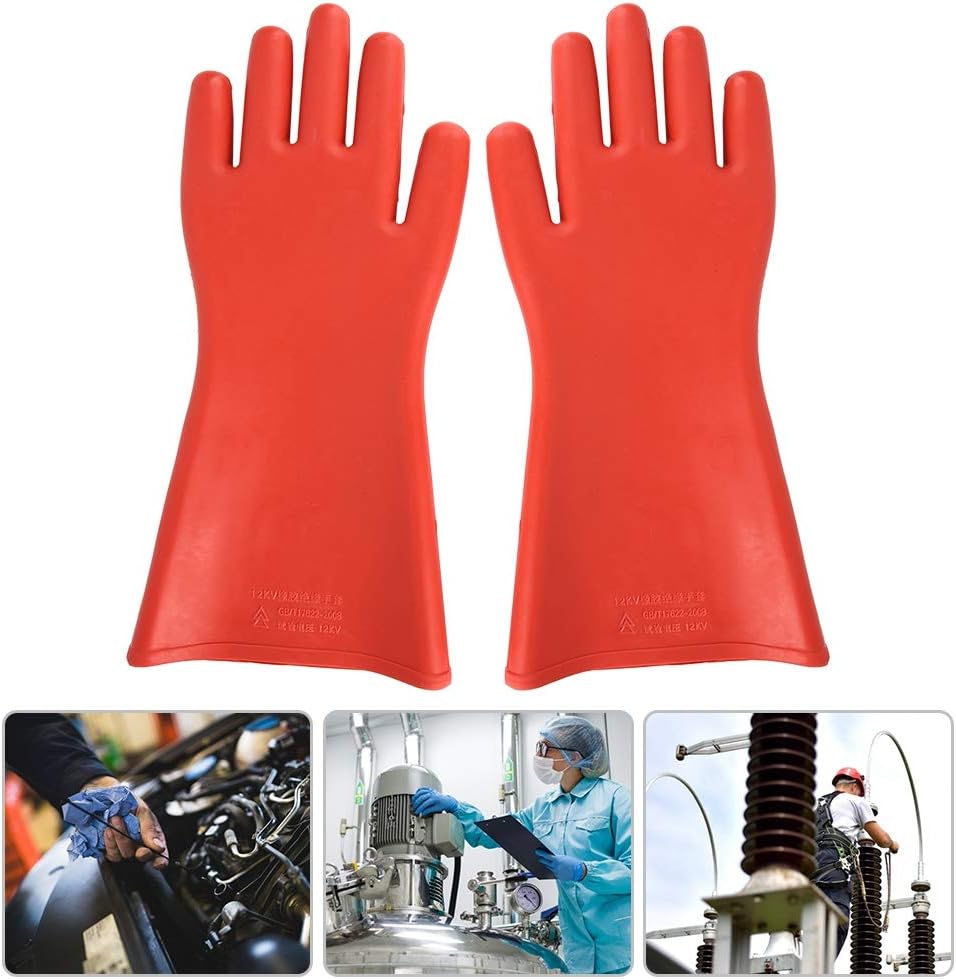Sonew Insulating Gloves, 2KV High Voltage Proof Rubber Insulating Gloves, Electrical Safety Protective Gloves with Raincoats - Image 4