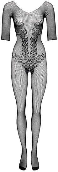 Orion Catsuit - ouvert Netz Body für Frauen, Reizwäsche Bodysuit mit offenem Schritt, verführerischer Dessous-Einteiler in sc