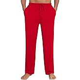 SWOMOG Mens Modal Pajama Pants Soft Lounge Pants Sleep Pj Bottoms with Button Fly & Drawstring & Pockets