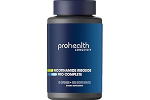 ProHealth Nicotinamide Riboside Pro Complete NAD+ Supplement. 500mg Patented Niagen NR (The Active Ingredient in NMN), Plus 250mg TMG, Plus 500mg Trans-Resveratrol. Equal to 690mg of NMN. 30 Servings