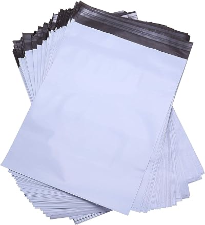 MFLABEL 100 Pack Mailer Bags 22.8x14.5 cm 60µm Self-Adhesive Waterproof Opaque