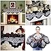 FunisFun Halloween Lace Fireplace Mantle Scarf Cover, Black Cloth Spider Web Bats Runner Door Window Curtain Kitchen Decorations Gothic Festival Party Decor, 20 x 80 Inch