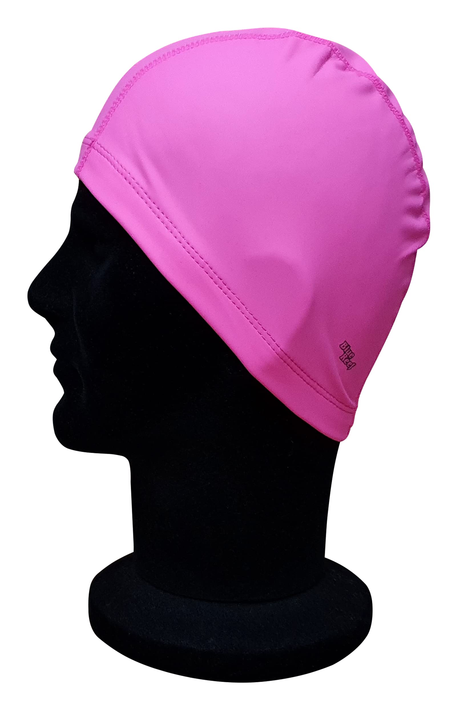 Blue Reef Elasticated Stretchy Anti Tear Easy Fit Plain Deluxe Pull On Swimming Hat Swim Cap One Size Suitable For All Ages 3+ Years (Pink)