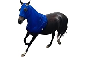 BUBBLY KICKS Horse Slinky Hood with Zipper, Stretch Spandex Horse Sleezy for Mane Protection, Breathable Hood Cover for Show Prep, Braids Saver, Sleek Grooming Under Blanket Use, Protectores para Caballos