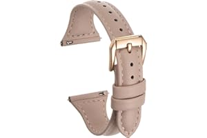 HARFINGTON Multi-color Genuine Leather Watch Band Quick Release Elegant Slim Thin Top Grain Replacement Wristband Strap for Watch & Smartwatch