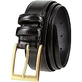 Men's Belt Classic Genuine Leather Smooth Dress Belt 1-3/8"(35mm) Wide