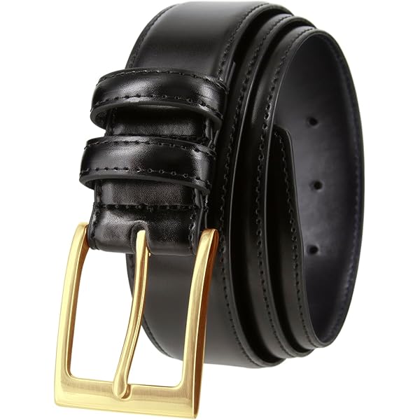 Johnston & Murphy Classic Dress - Belt for Men - Genuine Leather - Tonal Stitching - Polished Gold-tone Buckle Black 32 One Size at Amazon Men's Clothing store Johnston & Murphy Classic Dress - Belt for Men - Genuine Leather - Tonal Stitching - Polished Gold-tone Buckle Black 32 One Size at Amazon Men's Clothing store
