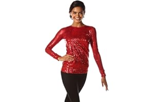 Alexandra Collection Sequin Baseball Long Sleeve Top for Women