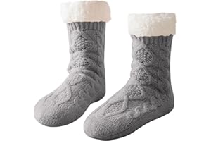 Foyten Slipper Socks Women Fleece Lined Ladies Cozy Sock With Non Slip Fuzzy Socks for Women For Winter Christmas
