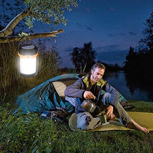 Solar Powered LED Camping Lantern-Solar or USB Chargeable, Portable Chargeable Collapsible LED Camping Lantern, Solar Tent Lamp Flashlight Emergency Charger for Hiking Camping Tent Hunting ( orange)