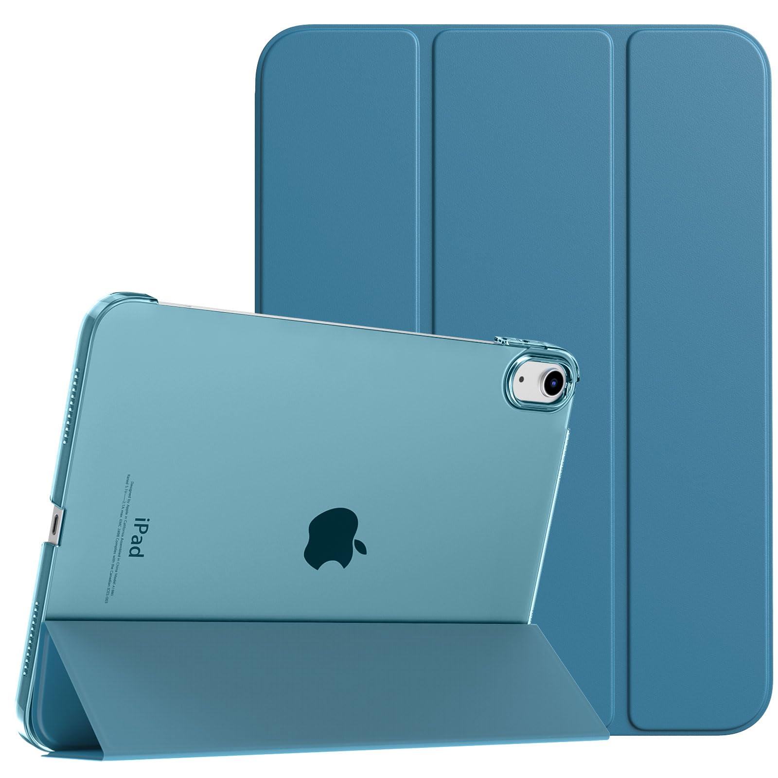 TiMOVO Case for iPad (A16) 11th Generation 11 Inch 2025/iPad 10th Generation 10.9 Inch 2022, Slim Stand Cover with Hard Translucent Back, Support Touch ID, Auto Wake/Sleep, Peacock Blue — image 1
