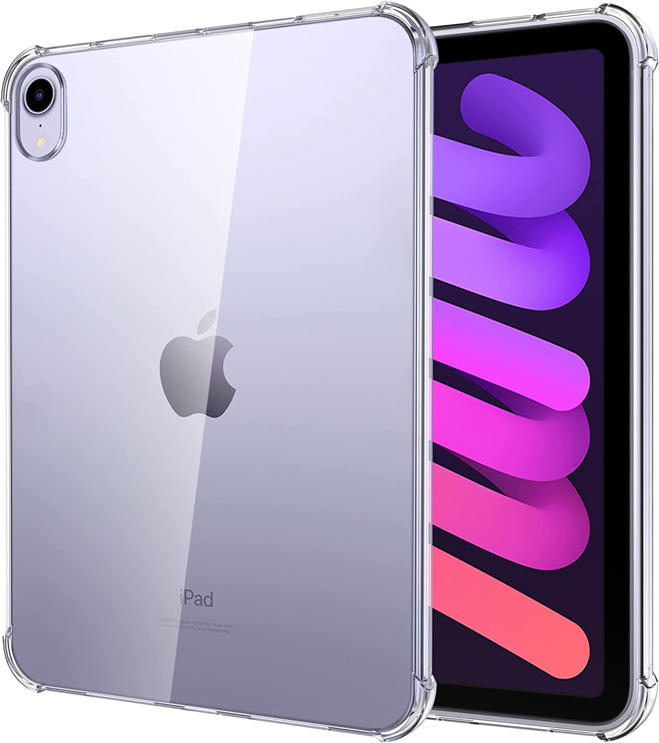 Case Compatible with iPad Mini 6 (8.3 Inch, 2021 Model) with Soft TPU Silicone Cover, Slim Clear Lightweight Backshell, Shockproof Edge Bumper