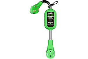 EyGde 30 Amp to 50 Amp RV Adapter with Surge Protector, Patented 5000Joules NEMA TT-30P to NEMA 14-50R RV Adapter Plug 16.3 Inch, Circuit Analyzer Power Guard for Camper Travel Trailer, Green