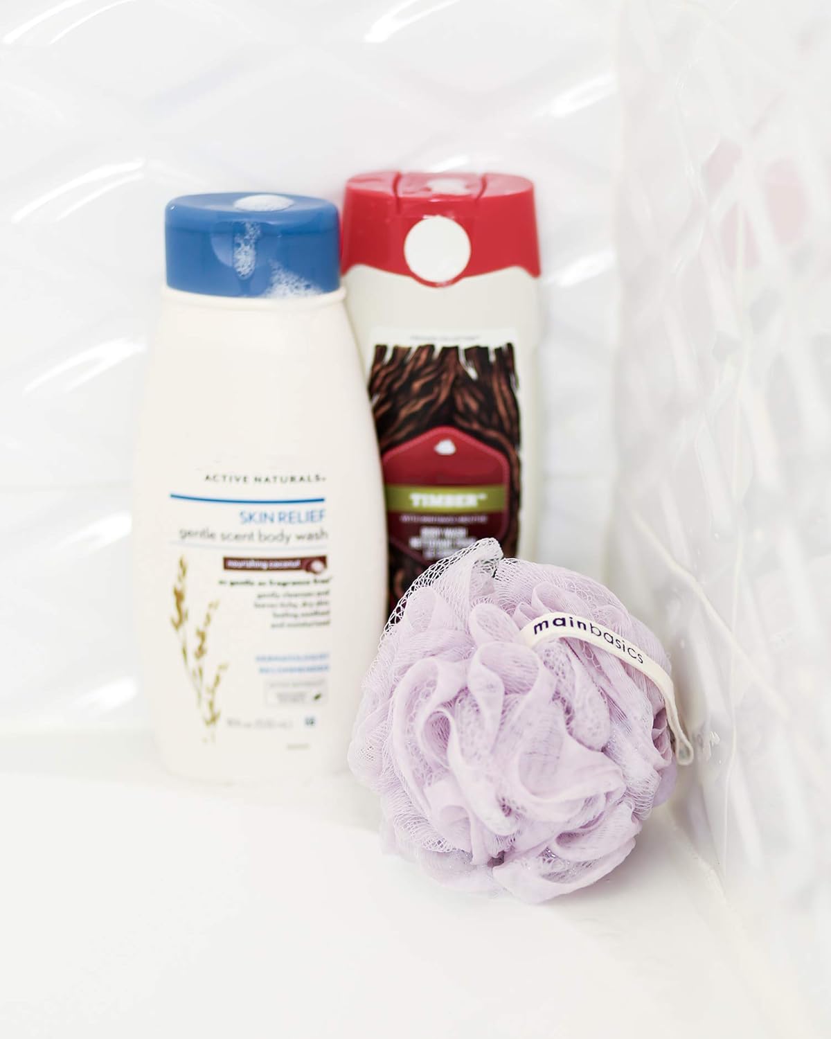 MainBasics Bath Shower Loofah Sponge Pouf Body Scrubber Exfoliator (Set of 3): Beauty