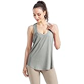 SHEEP RUN Merino Wool Camisole Racerback Tank Top Yoga Shirt Wicking Breathable Light-Weight Shirt (Pastel Gray, Large)