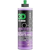3D Speed All-In-One Polish & Wax – Scratch & Swirl Remover, Clear Coat Safe Paint Sealant – High Gloss Finish, Easy Application – 16oz – Made in USA