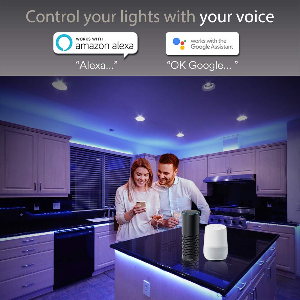 Smart Striscia led RGBWW - iLintek Wifi Strip Luci LED Strip Luce Impermeabile IP44 Illuminazione Striscia Flessibile Dimmerabile Luce Compatibile con Alexa and Google Home (2m- Striscia led)