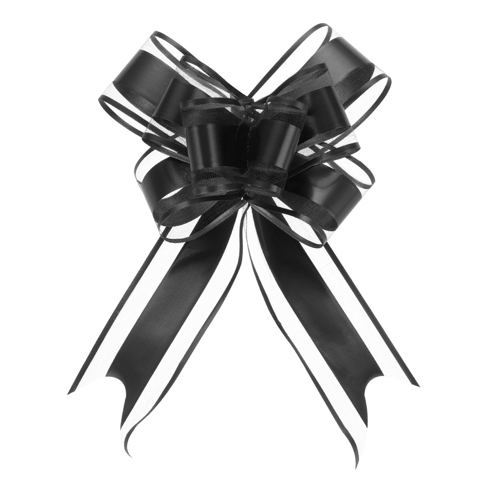 Uxcell 20pcs 8 Inch Giant Large Pull Bow Gift Wrapping Organza Bows Ribbon Black for Wedding Baskets Presents Christmas — image 1