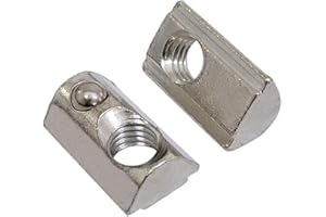 100 PCS Carbon Steel M8 T-Nuts Roll-in Spring, T-Slot Nuts Ball Nut 8 fit for European Standard 4040 and 4080 Series Aluminum