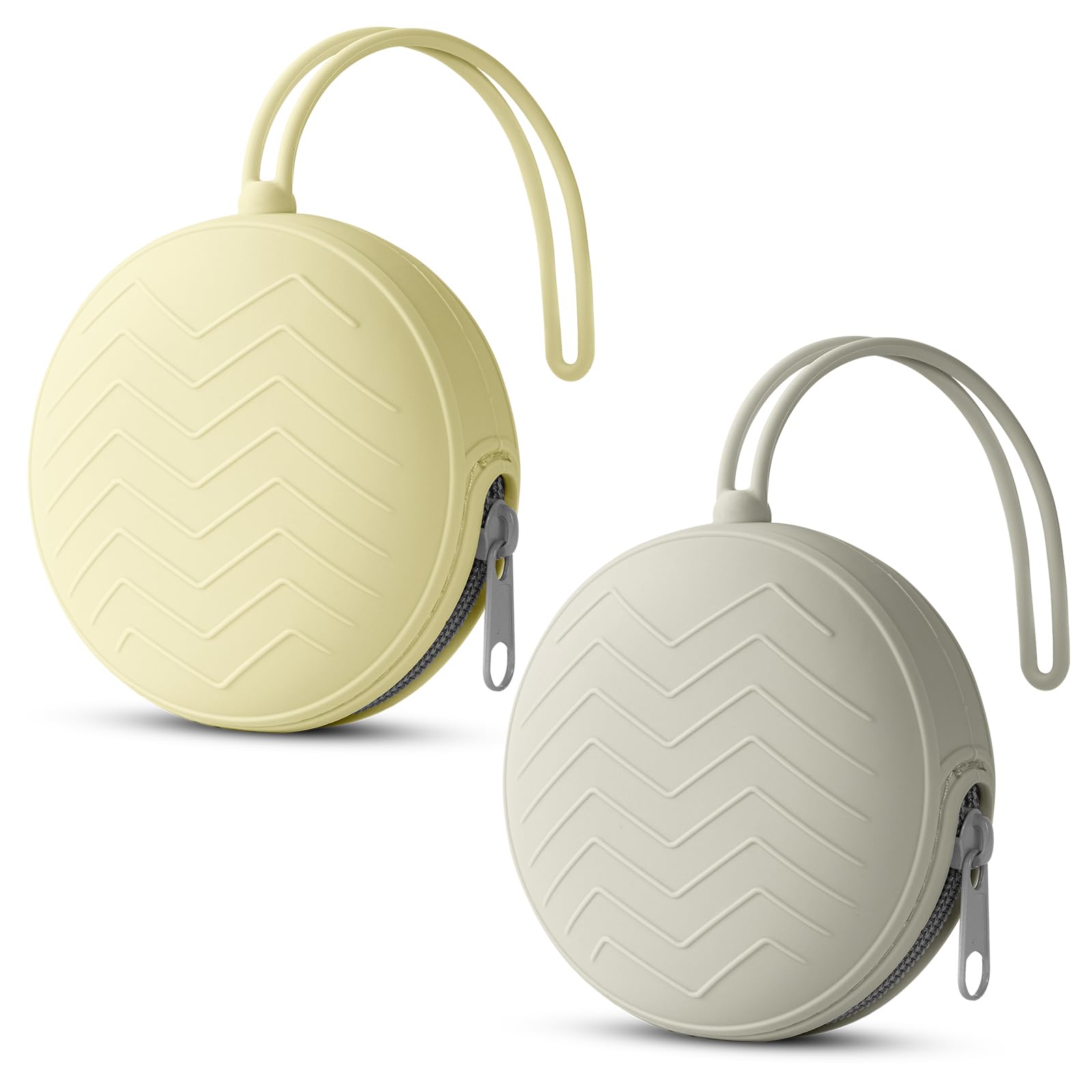 Aolso Dummy Holder, 2PCS Silicone Dummy Case, Portable Soother Pods for Travel, Home (Yellow/Grey) — image 1