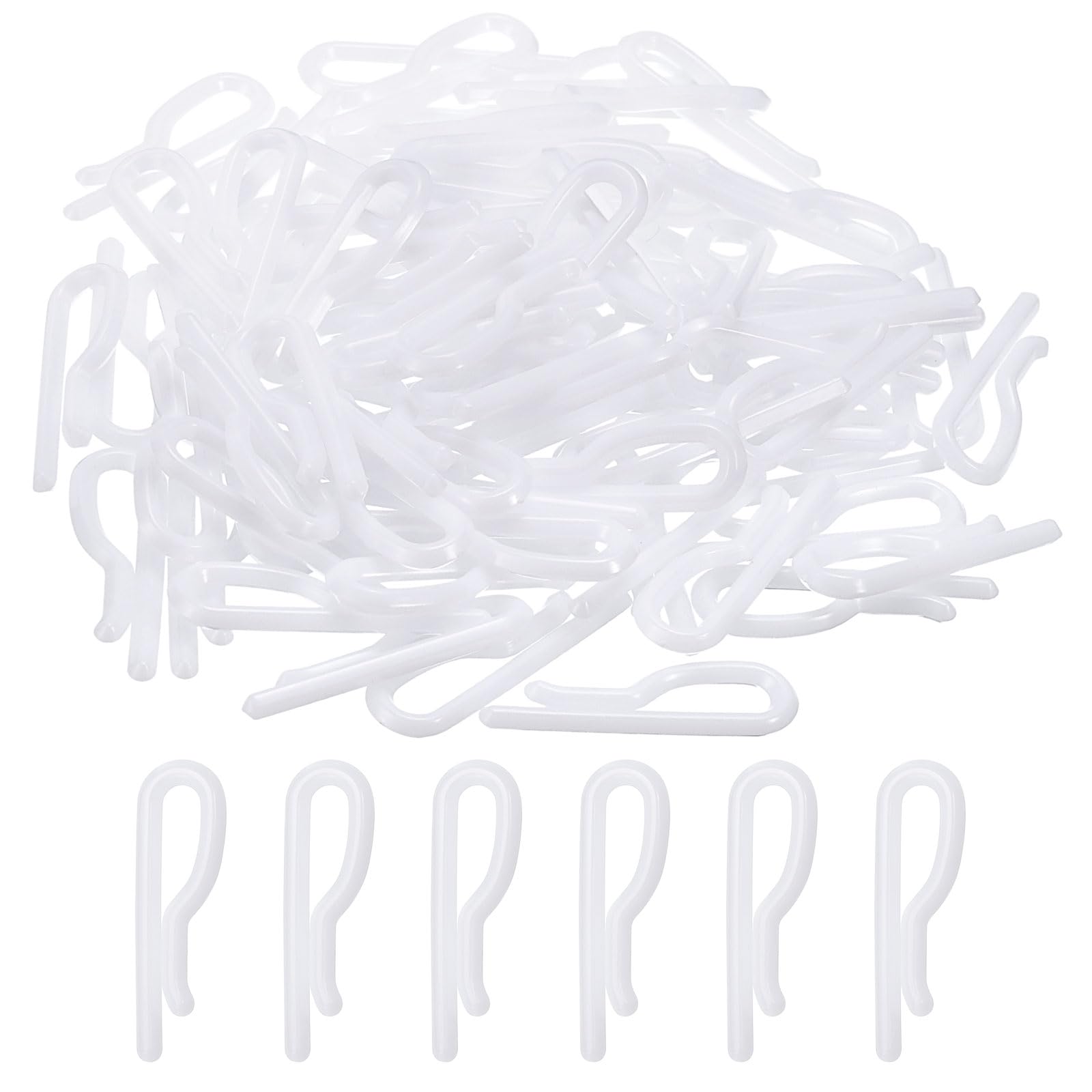 uxcell 100Pcs Durable Plastic Alligator Clips, 1.42" White U Shape Shirt Clip Clothespins for Folding Ties, Pants, Socks, Garments