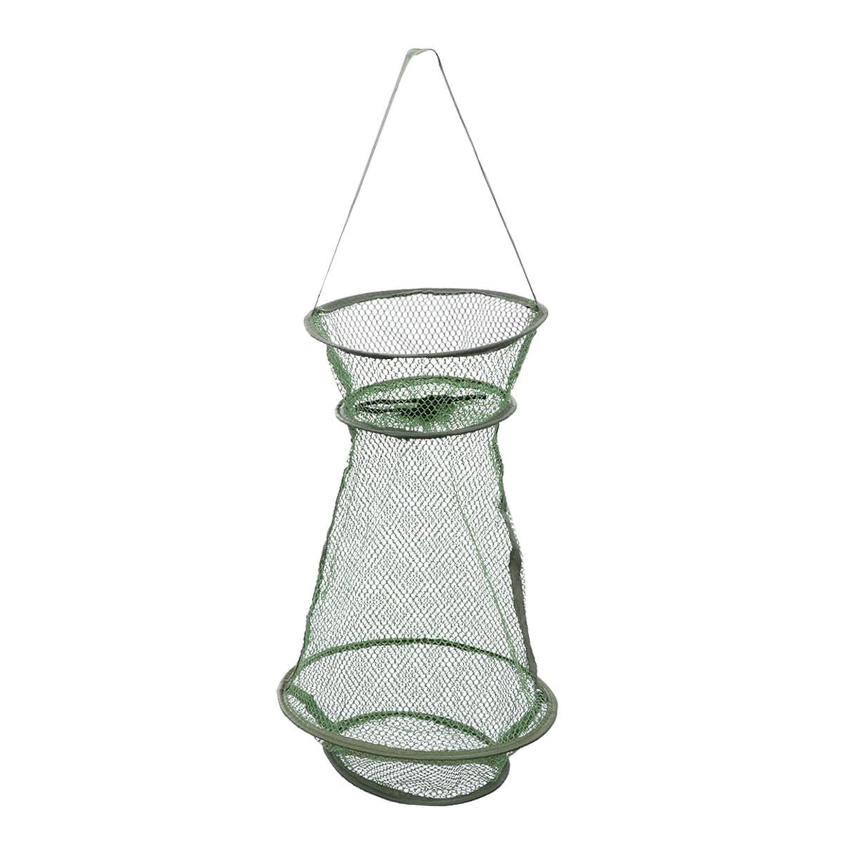 HANABASS 1pcs Folding Crab Lobster Net Small Green Mesh Fishing Net for Portable Fishing Accessories Durable Steel Wire Design for Lake