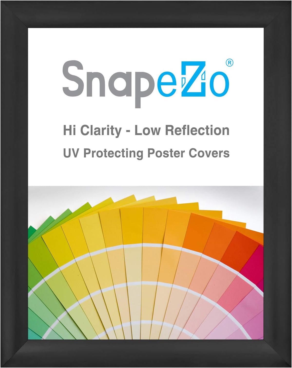 SnapeZo Poster Frame 36x48 Inches, Black 2.2 Inch Aluminum Profile, Front-Loading Snap Frame, Wall Mounting, Super-Wide Series