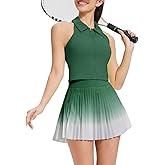AFZ Women Two Piece Tennis Skirt Set Pleated Golf Outfits Pickleball Dress with Shorts