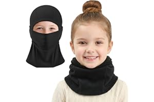 KUKASEN Kids Ski Mask Balaclava, Winter Face Mask & Neck Warmer for Boys Girls, Fleece Cold Weather Full Coverage