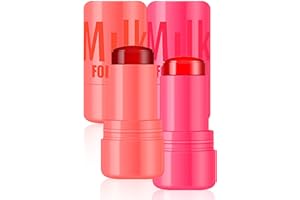 Kpeuuef 2 Pcs Milk Jelly Tint Blush,Water Jelly Blush Tinted Stick for Lips and Cheek Stain,Buildable Watercolor Finish, Lasting Moisturising (01#+02#)
