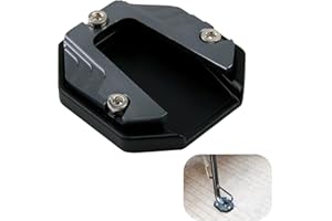 YENOVO Motorcycle Kickstand Pad, Universal Motorcycle Kickstand Extension Plate, Premium Aluminum Alloy Anti-Sink Puck for Soft Surfaces, Corrosion-Resistant Stabilizer with Anodic Oxidation Coating (Gray)