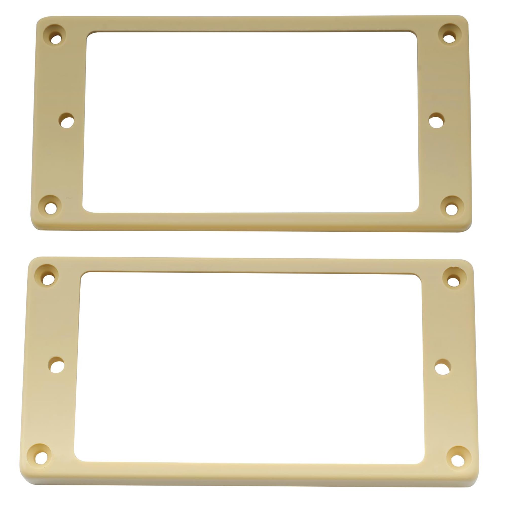 Musiclily Pro Plastic Flat Bottom Humbucker Pickup Mounting Rings Set for Electric Guitar, Cream