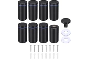 PATIKIL 1 x 2 Inch Sign Standoff Screws, 8 Set Stainless Steel Wall Standoff Mounting Hardware Advertising Glass Nail for Han