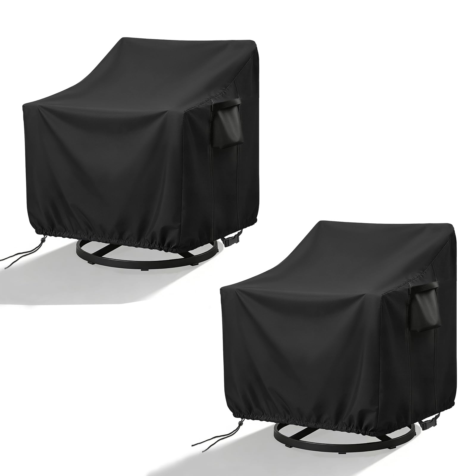 Onlyme Outdoor Swivel Chair Cover 2 Pack, Waterproof Patio Chair Covers, 420D Oxford Garden Furniture Cover with Buckles Handles Vent for Dining/Rocking Chair, 96x100x97cm