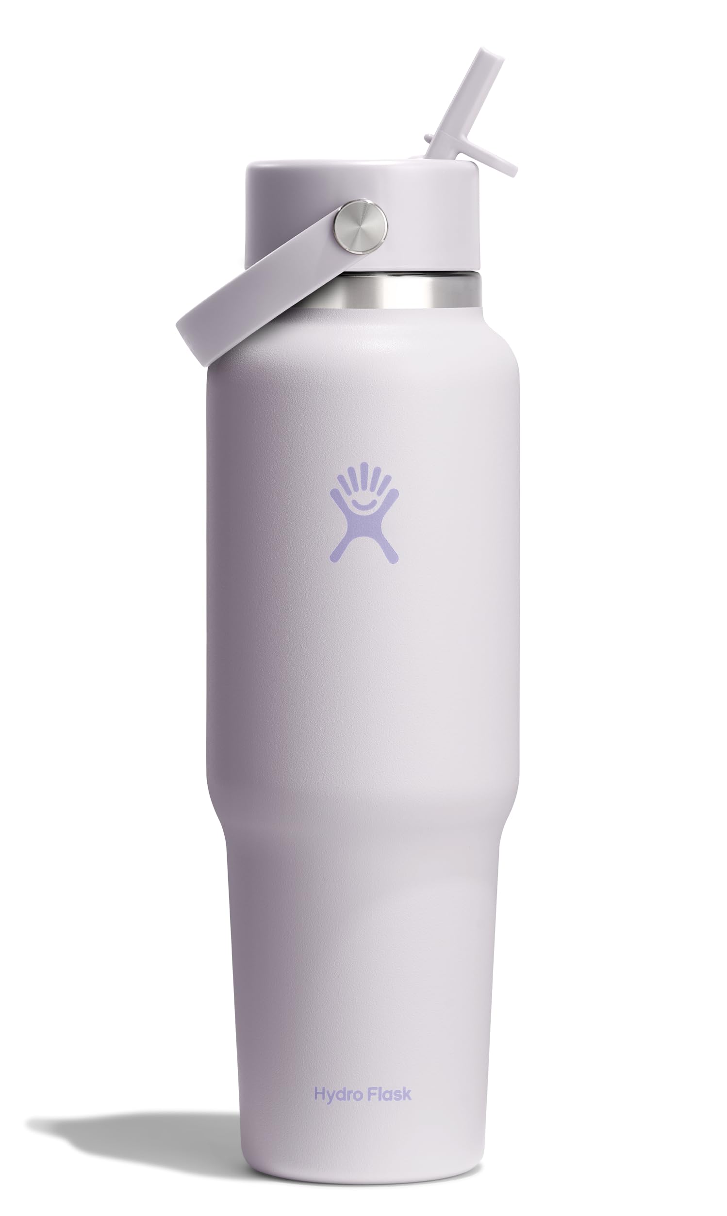 Hydro Flask Travel Water Bottle - Insulated Stainless Steel - Wide Straw Lid, Non Spill, Leakproof in 40 Oz Cloud Pink Image