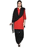 Stylenmart Women Cotton Solid Full Patiala Salwar Dupatta Set