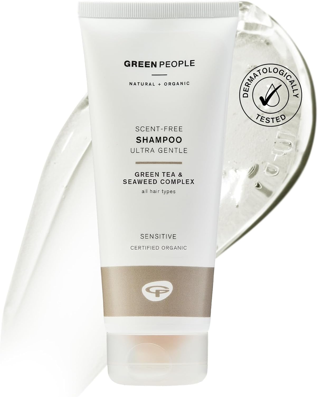 Green People Fragrance Free Shampoo - For Sensitive Scalps, Hypoallergenic - Green Tea & Seaweed - Silicone Free, Organic, Vegan - 200ml