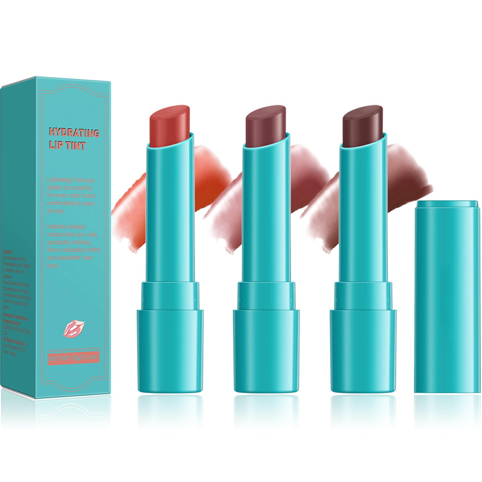 Photo 1 of 3PCS Hydrating Lip Tint Lipstick Set,Long-Lasting Matte Finish Moisturizing Tinted Balm,Natural Ingredients Strong Moisturizing Lipstick,Waterproof Lip Gloss Non-Stick Cup Lip Tint Stain(SET B)